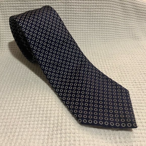 Express Tie - Navy Blue with Silver Circles - EUC - Picture 4 of 8